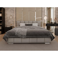 POLSTERBETT Zaira 180x200cm – Elegantes Polsterbett für modernen Wohnstil , Taschenfederkernmatratze Pocket KOKOS (20cm), hellgrau - Hellgrau, Holz (180/200cm) - Homesy
