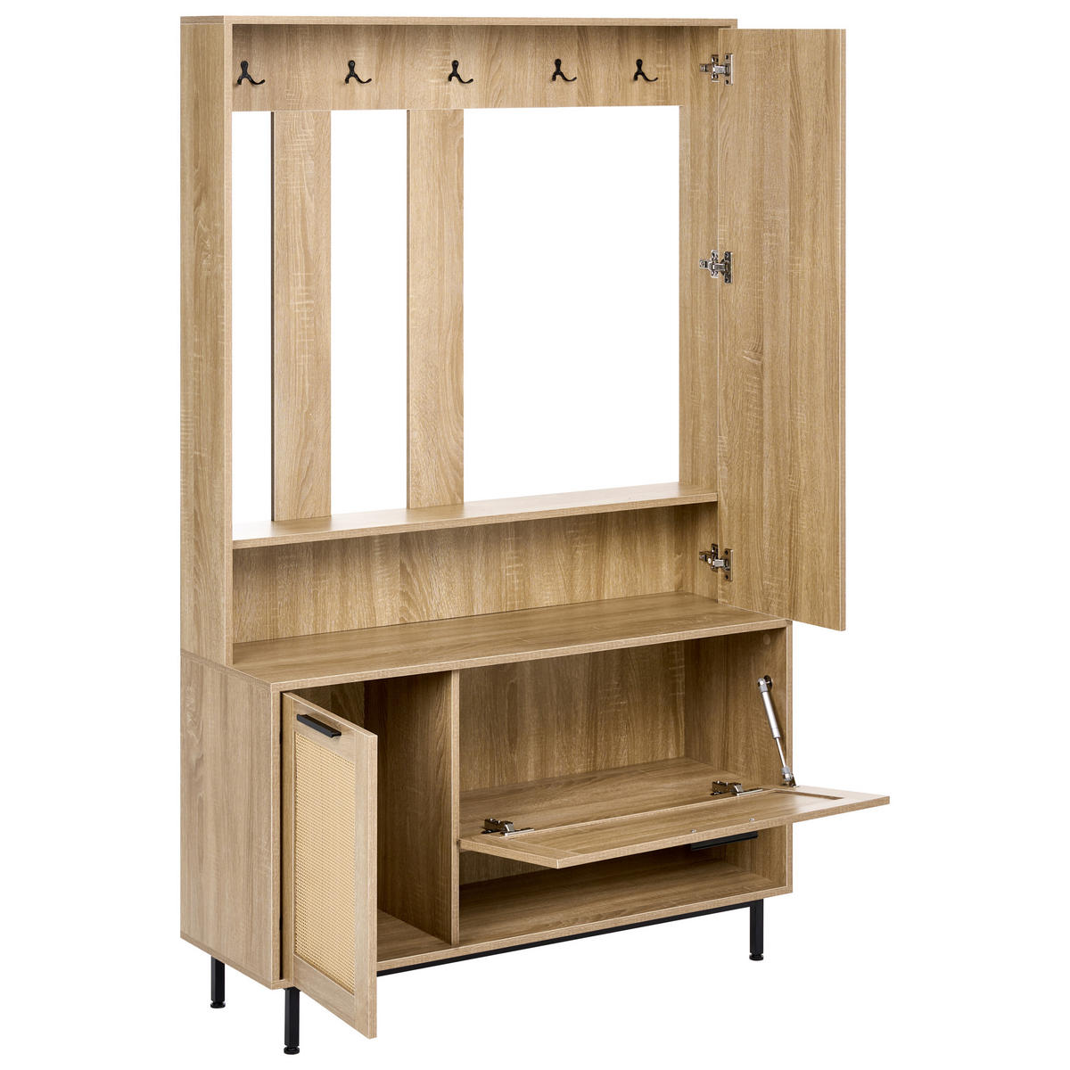 SET HOL maro deschis Maleny - maro/maro deschis, compozit lemnos (112/179/35cm) - Beliani