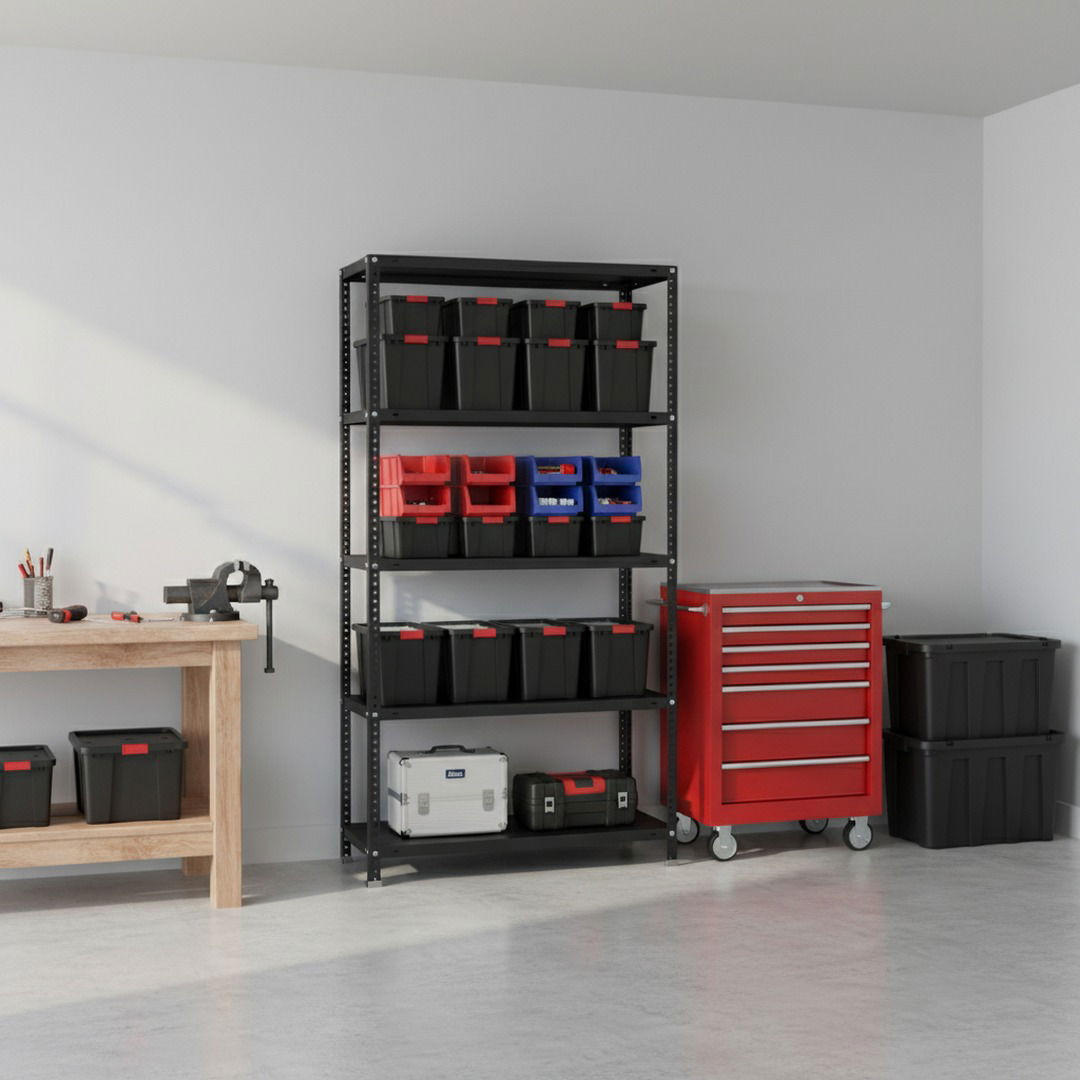 SCHRAUBREGAL PANDA TALL | HxBxT 200x90x50cm | 6 Fachböden | Fachlast 100kg | Anthrazit - Anthrazit, Metall (90/200/50cm) - PROREGAL