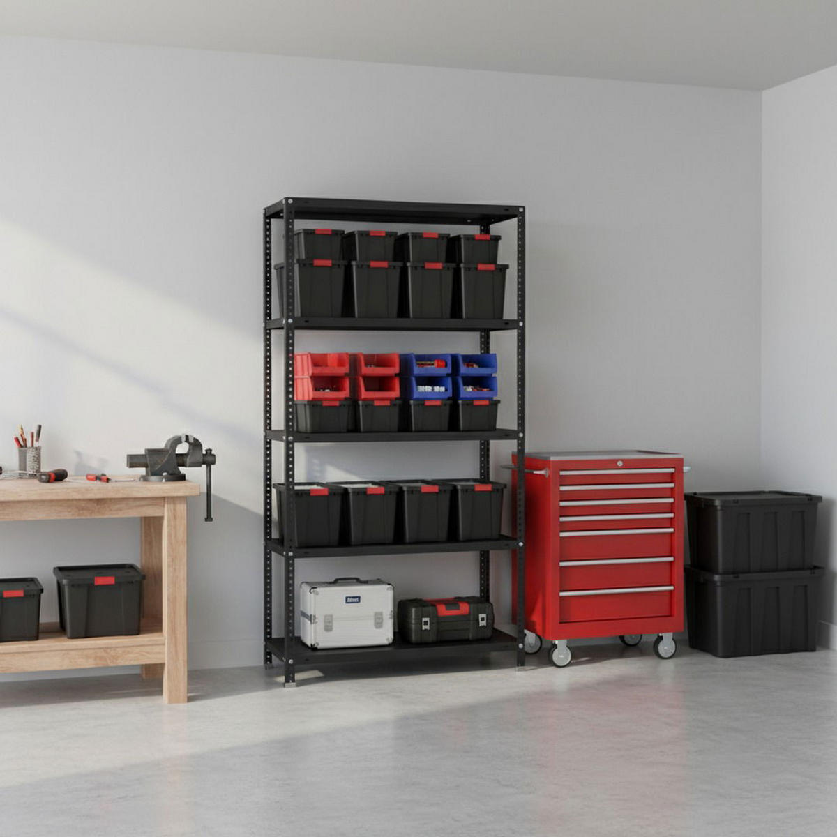 SCHRAUBREGAL PANDA TALL | HxBxT 200x90x50cm | 6 Fachböden | Fachlast 100kg | Anthrazit - Anthrazit, Metall (90/200/50cm) - PROREGAL