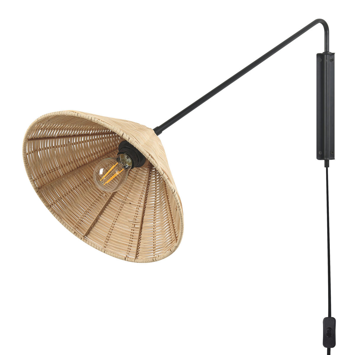 WANDLEUCHTE Palena 60/33/30 cm - Naturfarben, Naturmaterialen (33/30/60cm) - Beliani