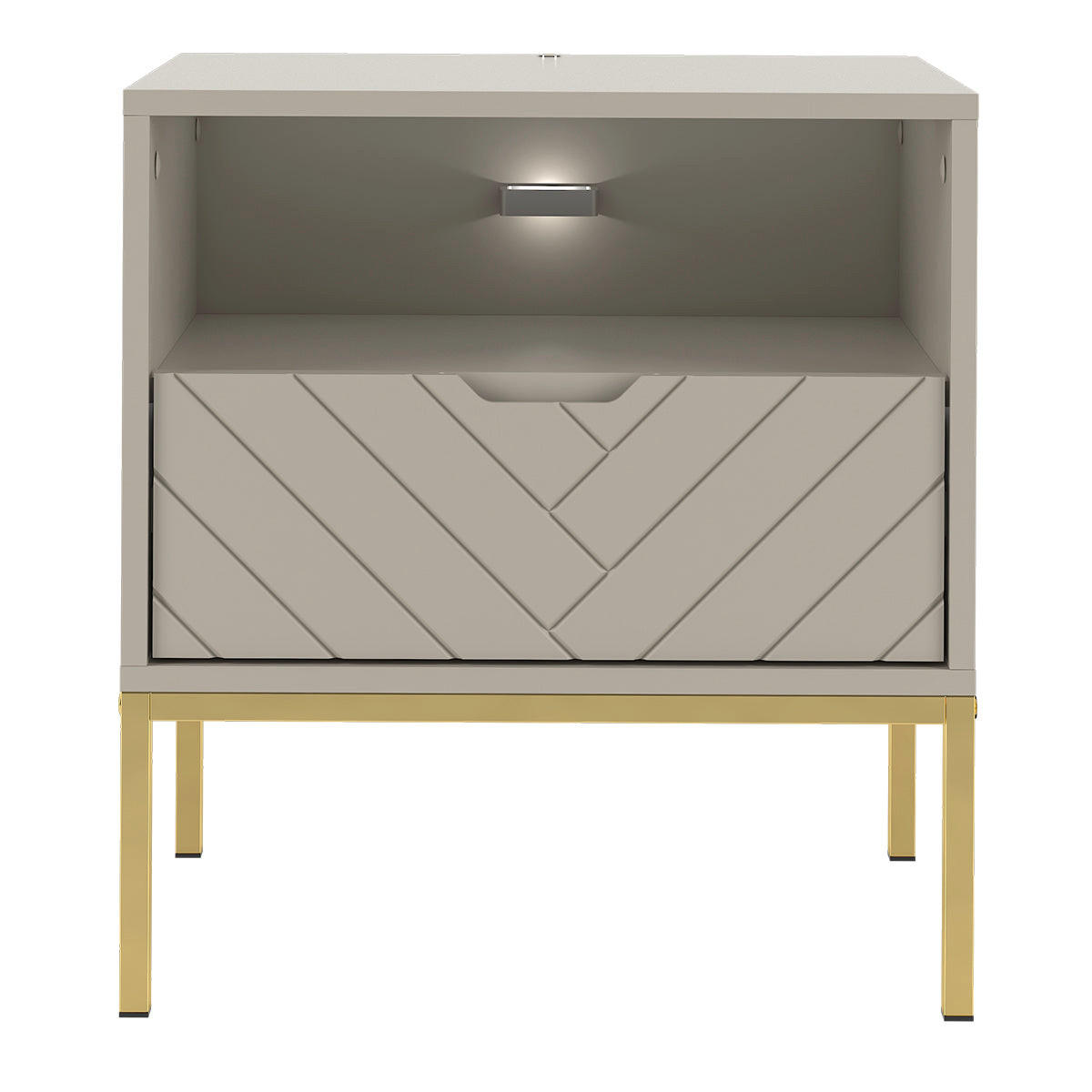 NACHTTISCH Daria Kaschmir - Beige, Holzwerkstoff (53/77/39cm) - Petits-meubles