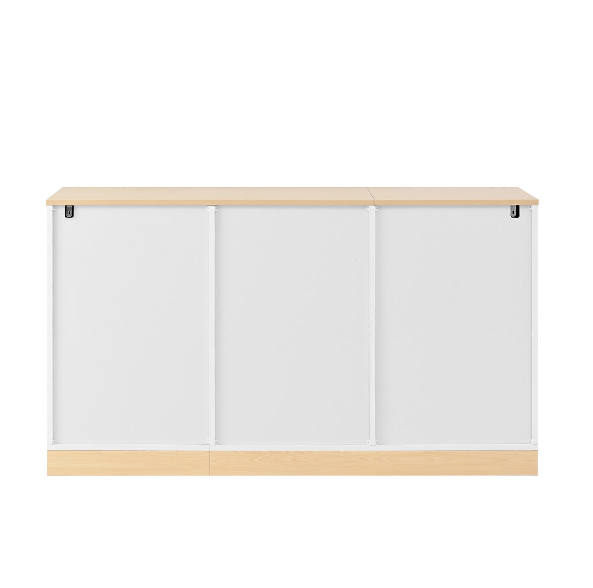 SIDEBOARD 135,5/39/76 cm mit 3 Türen & 2 Schubladen in Weiß und Holzoptik - Weiß, Holzwerkstoff (135.5/76/39cm) - BEAOK