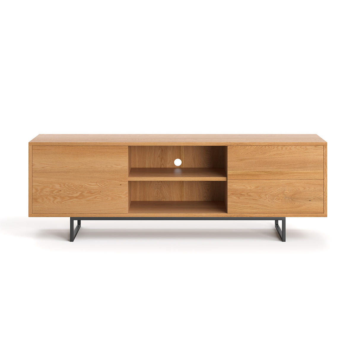TV-SCHRANK Vindue aus massivem Eichenholz 180 cm - Eichefarben/Naturfarben, Holz (180/60/40cm) - Danzz