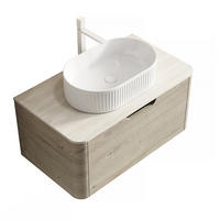 WASCHTISCHKOMBI 80 cm Beige/Off White/White aus Keramik und Sinterstein mit Soft-Close-Schublade - Creme, Keramik (80/50.2/46cm) - OKMYHOME