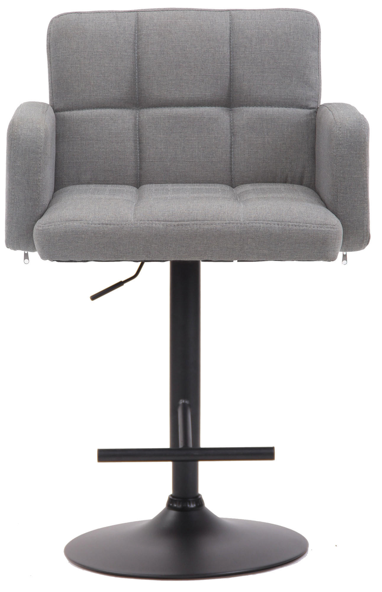 BARHOCKER Stoff grau - Schwarz/Grau, Textil/Metall (60/93/56cm) - CLP