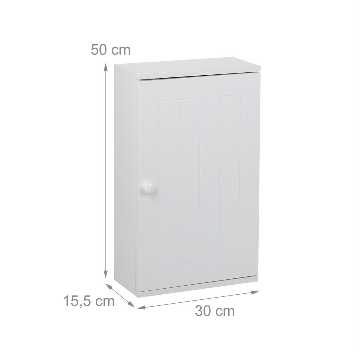 BADSCHRANK - Weiß Hochglanz/Weiß, Holzwerkstoff/Kunststoff (30/50/15.5cm) - Relaxdays