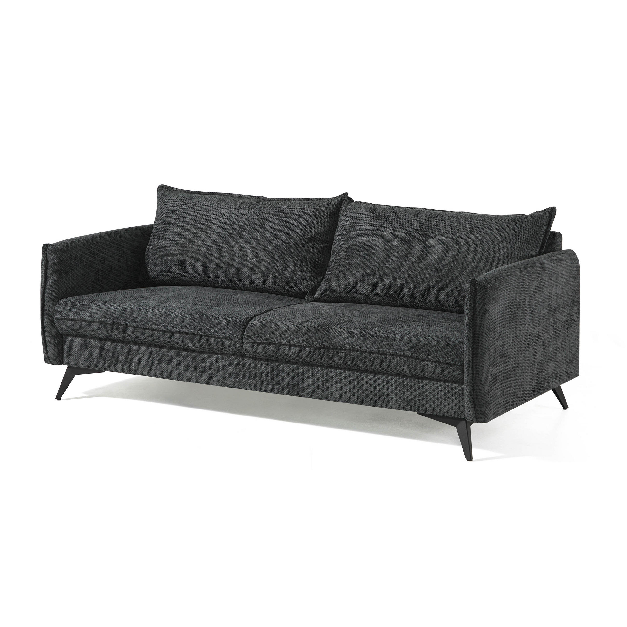 SOFA 3-Sitzer Chenille 199x100x86 anthrazit OLIVIA - Anthrazit, Kunststoff (199/86/100cm) - Massivmoebel24