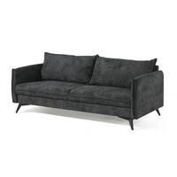 SOFA 3-Sitzer Chenille 199x100x86 anthrazit OLIVIA - Anthrazit, Kunststoff (199/86/100cm) - Massivmoebel24