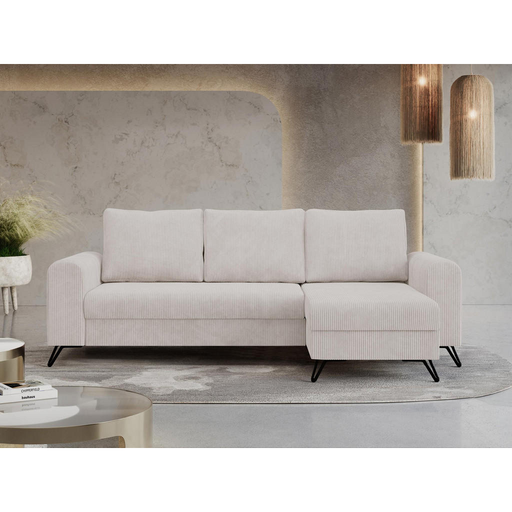Thumbnail - MKS Ecksofa, Weiß, Textil, 3-Sitzer, L-Form,L-Form, 242x140 cm, Wohnzimmer, Sofas & Couches, Wohnlandschaften, Ecksofas