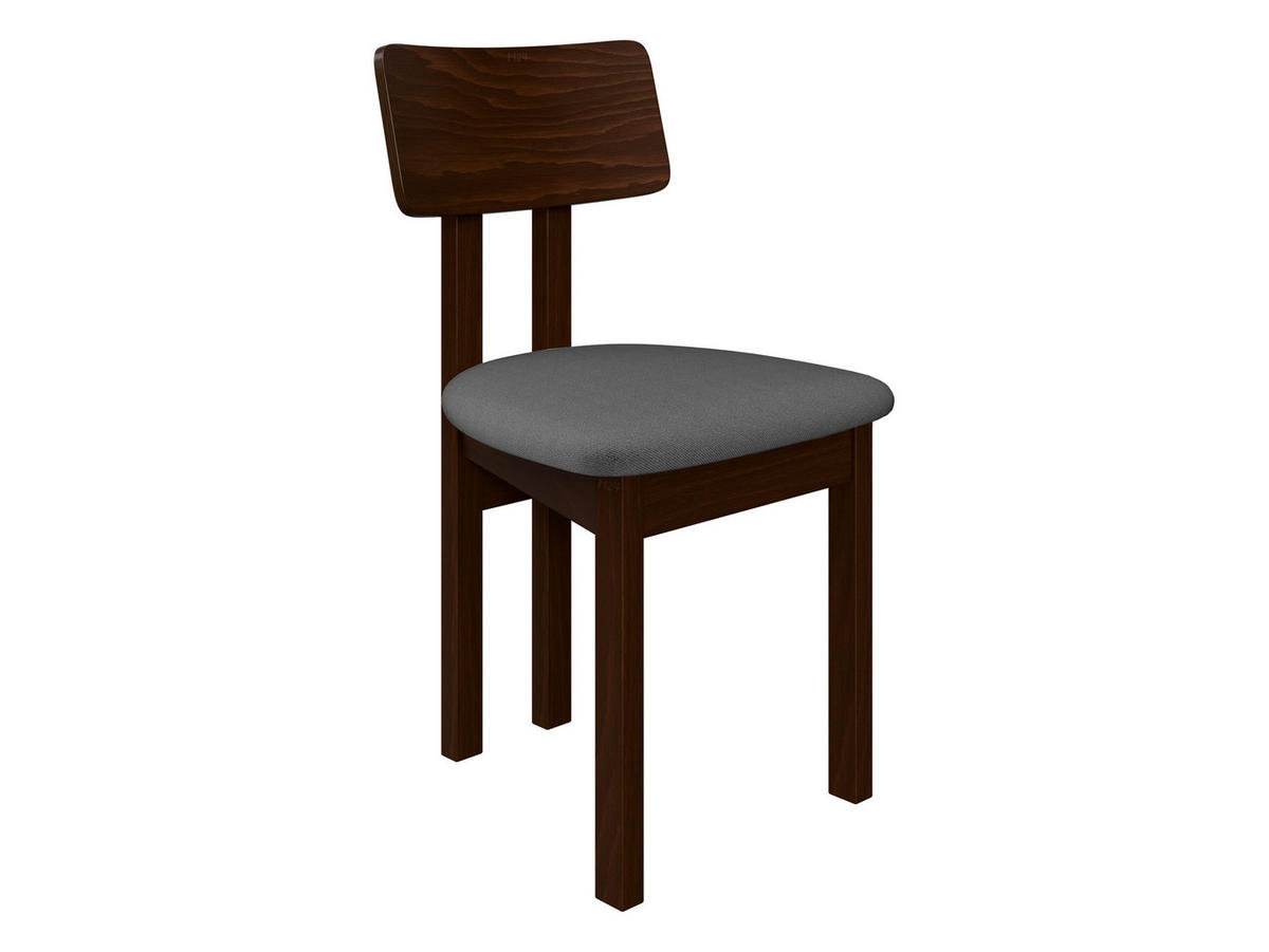 ESSZIMMERSTUHL Divo II - Nussbaumfarben/Grau, Holz/Textil (47/85/48cm) - MIRJAN24