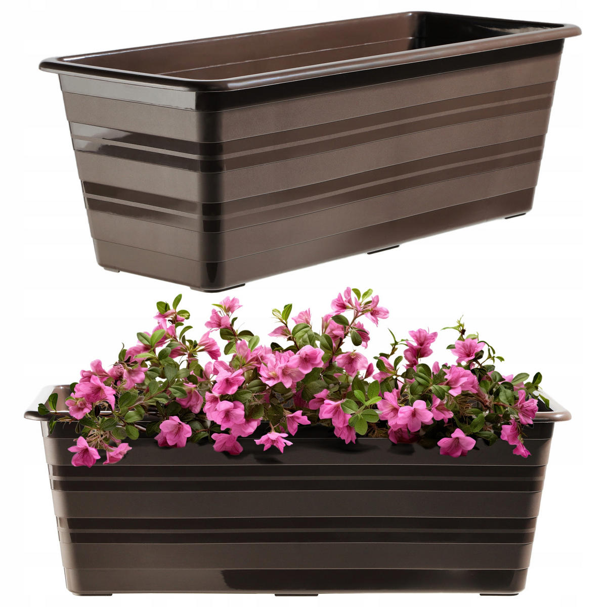 BALKONTOPF 40 cm, Braun - Braun, Kunststoff (17/40cm) - KADAX