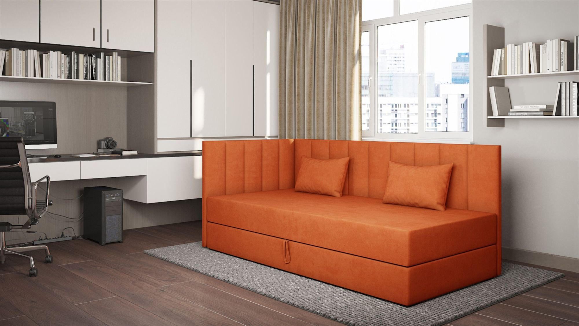 SOFA Thelma In Opera - Orange, Holzwerkstoff/Textil (207/90/97cm) - Fun Möbel
