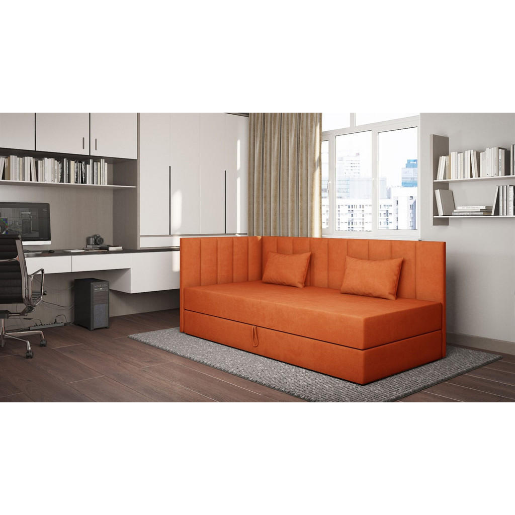 Thumbnail - Fun Möbel Sofa, Orange, Textil, 207x90x97 cm, Wohnzimmer, Sofas & Couches, Schlafsofas