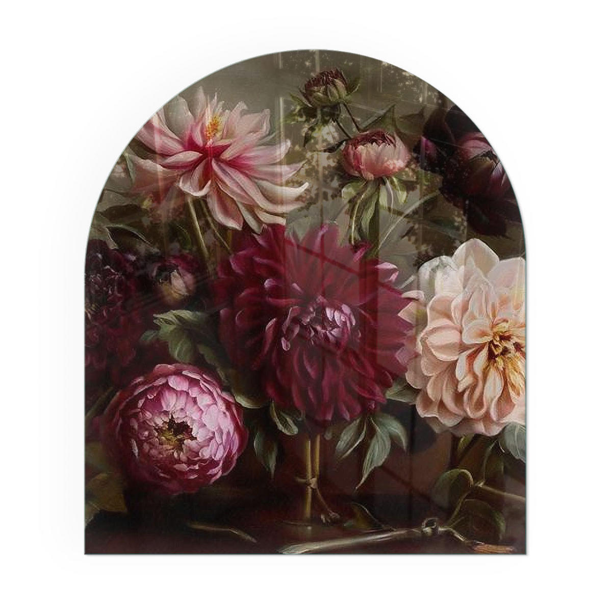 GLASPLATTE für Kamin 80x70 cm - Weinrot, Glas (80/70/0.4cm) - TULUP