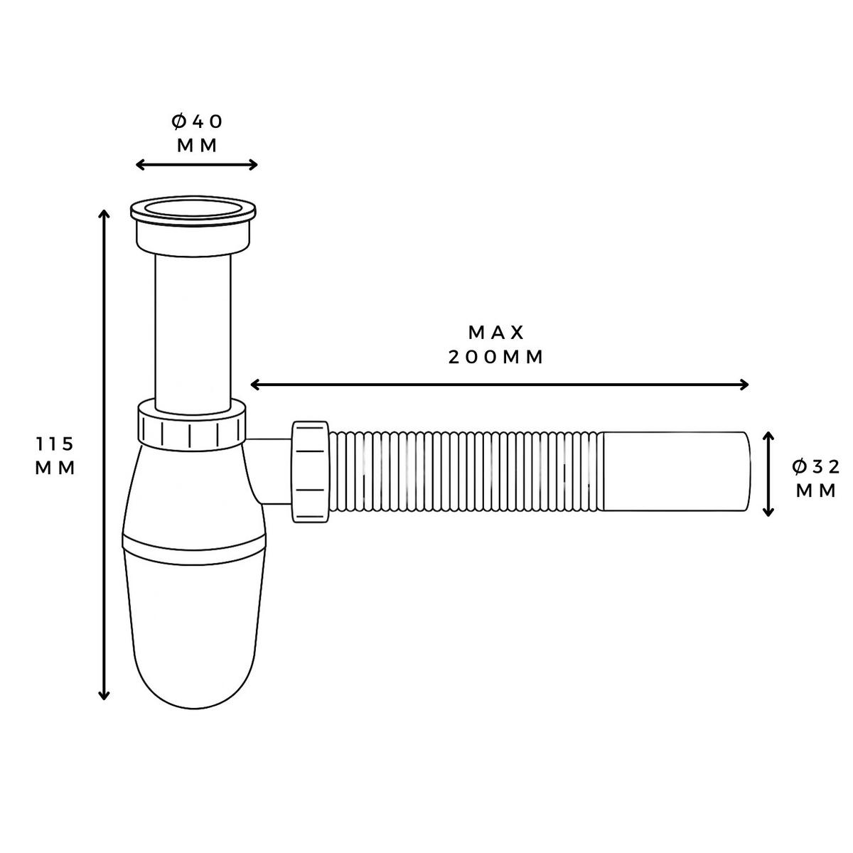 SIPHON mit Abflussrohr Weiß für Waschbecken - Weiß, Kunststoff (5cm) - Badplaats