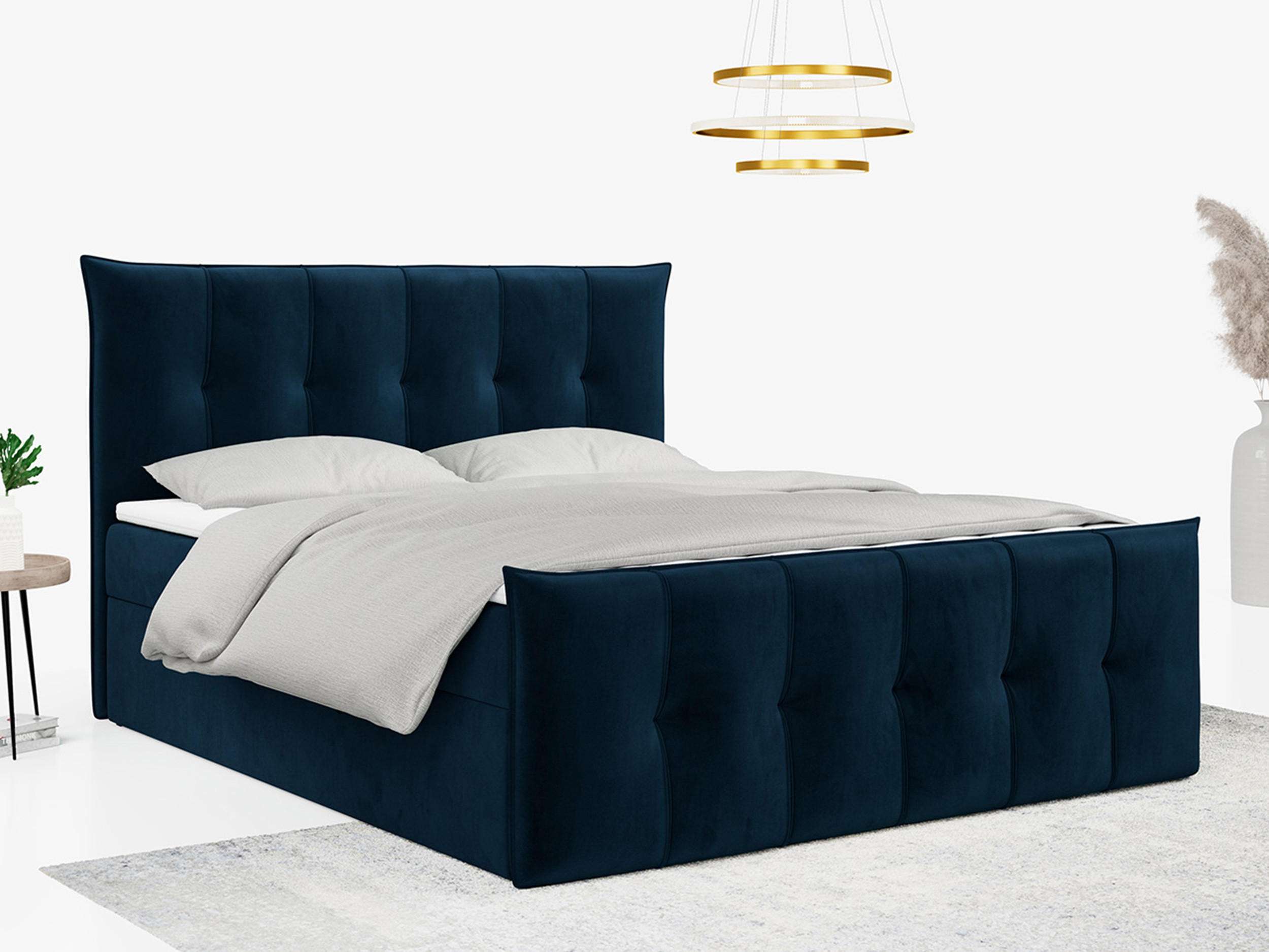 BOXBETT PREMIUM 11 160/200 Dunkelblau Velvet - H3 - Dunkelblau, Holz/Textil (160/200cm) - MKS