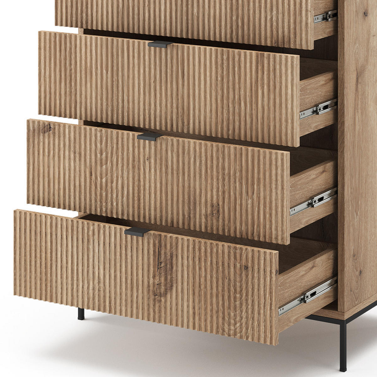 KOMMODE Eliza Viking Oak 76 x 120 cm mit 5 Schubladen - Eiche Wotan, Holzwerkstoff (76/120/42cm) - Vicco