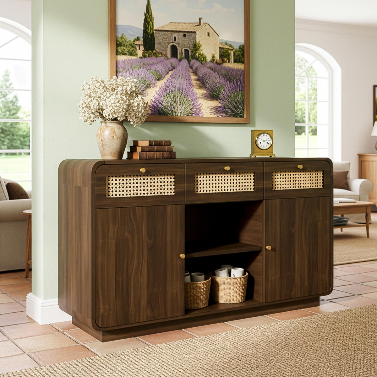 SIDEBOARD Walnuss 120/40/85 cm - Walnussfarben, Holzwerkstoff (120/85/40cm) - PANGIVO