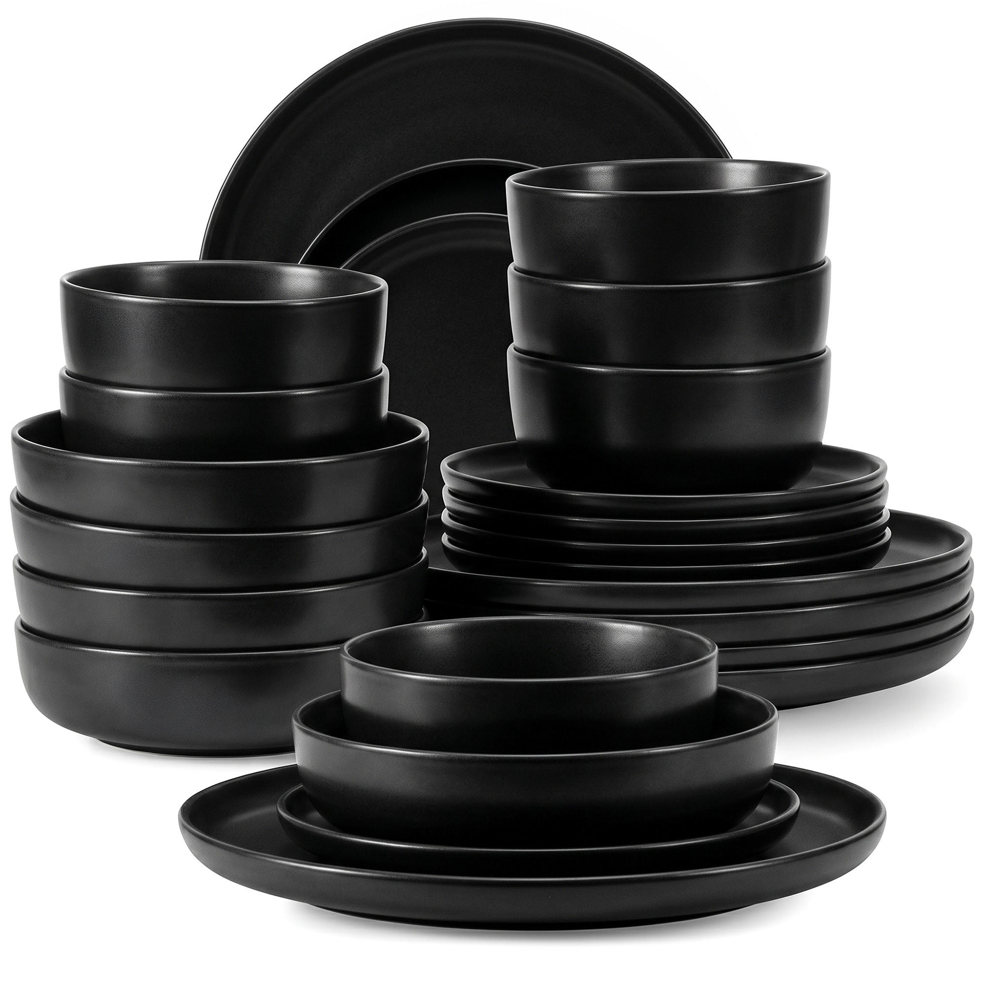 KOMBISERVICE VICTO 6 Personen 24-tlg - Schwarz, Keramik (27/2/27cm) - KONSIMO®