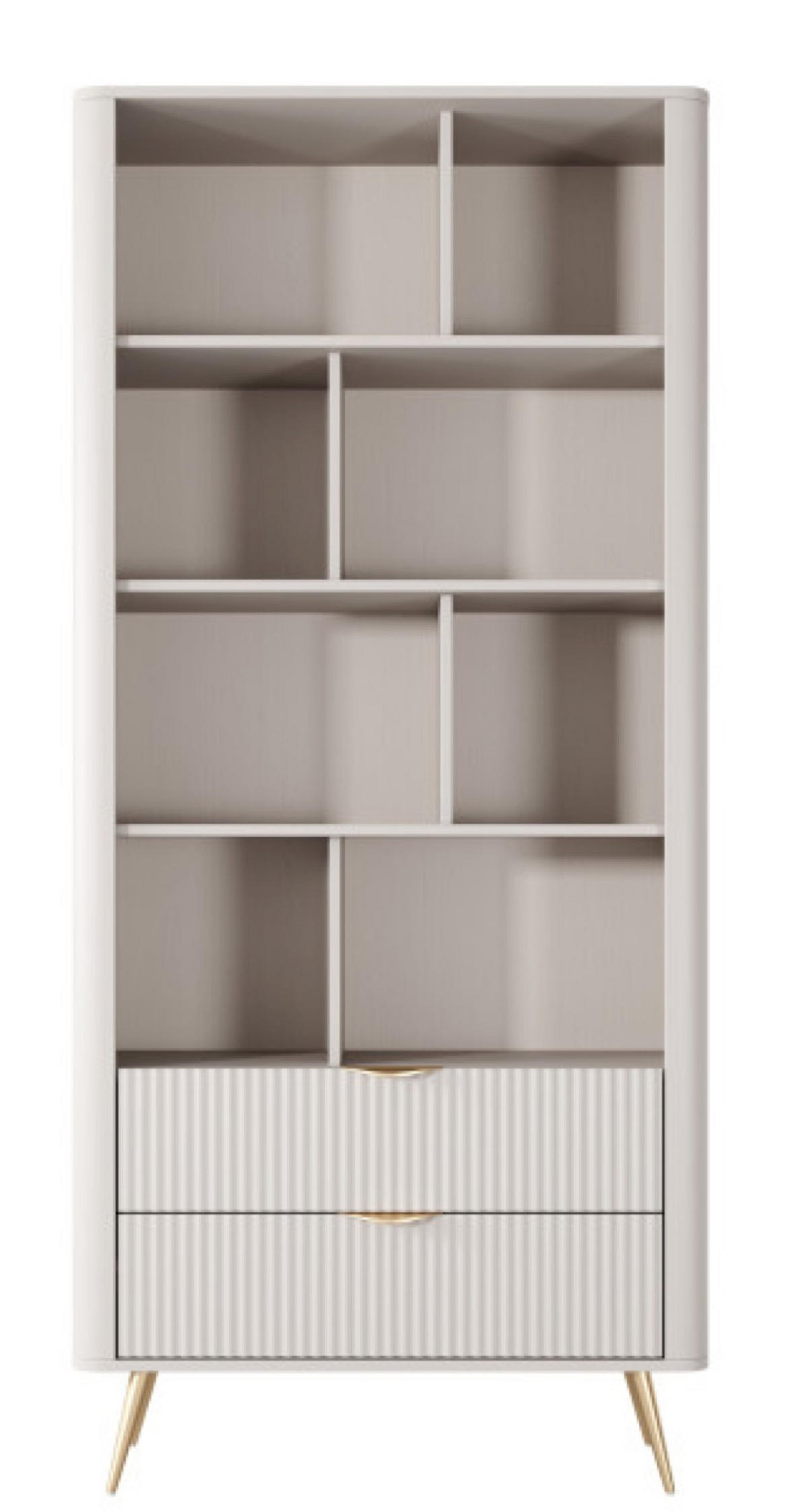 REGALSYSTEM Beige Lena Auf Goldenen Füßen - Beige, Holzwerkstoff (88/193/38cm) - Sepro Meble