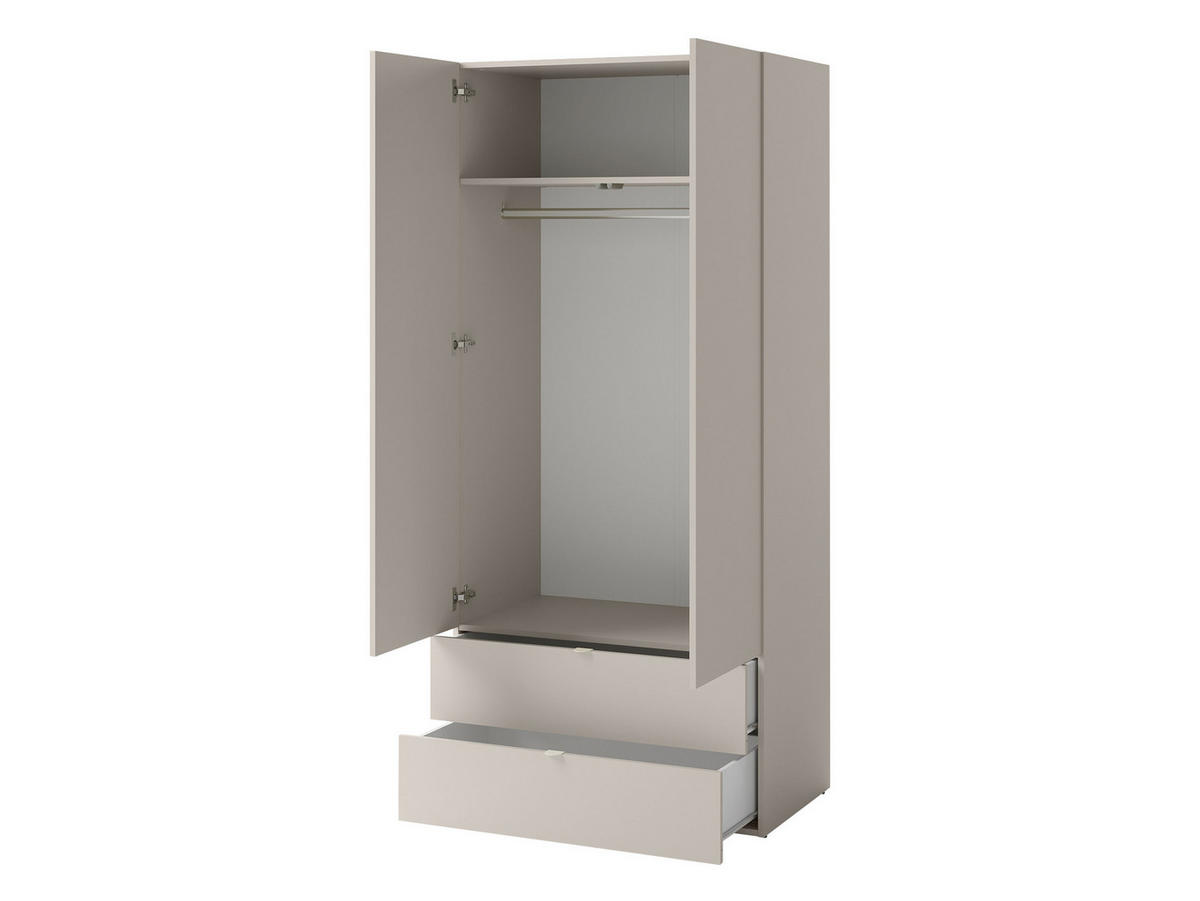 KLEIDERSCHRANK Sigma 2D2S SG02 - Kaschmir, Holzwerkstoff (90/201/55cm) - MIRJAN24