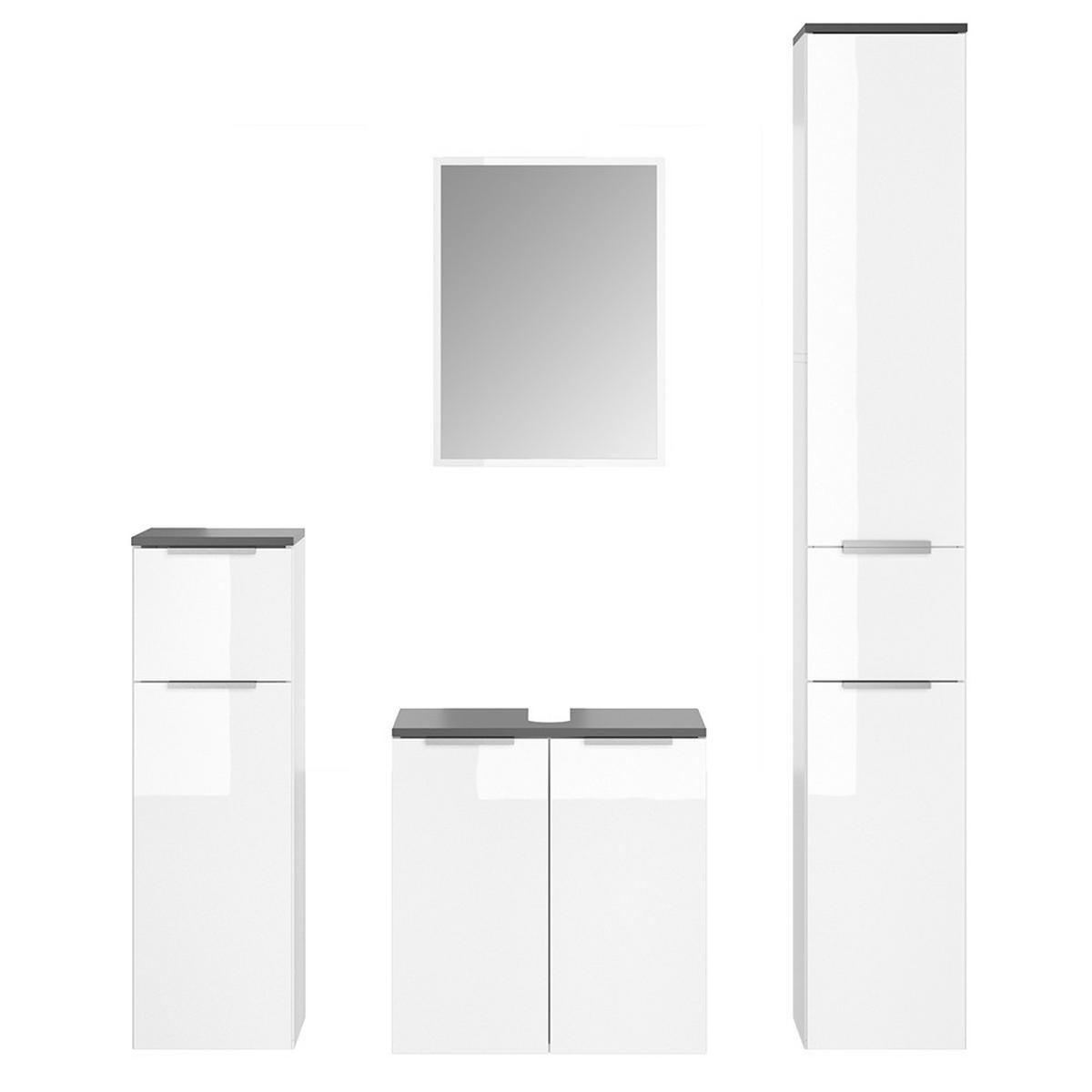 BADMÖBEL-SET Otis Weiß 4 Teile - Weiß, Holzwerkstoff (58/60/33cm) - Vicco