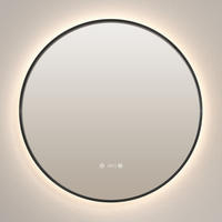 BADSPIEGEL Rund mit Beleuchtung Schwarz ф80 cm - Schwarz, Glas (80/3.1/80cm) - EMKE