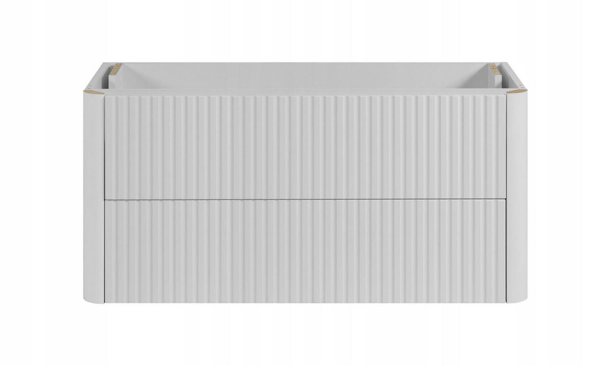 WASCHBECKENUNTERSCHRANK LINEA hängend geriffelt Weiß matt 100/48/44 cm - Weiß, Holzwerkstoff (100/48.4/43.7cm) - Rodan