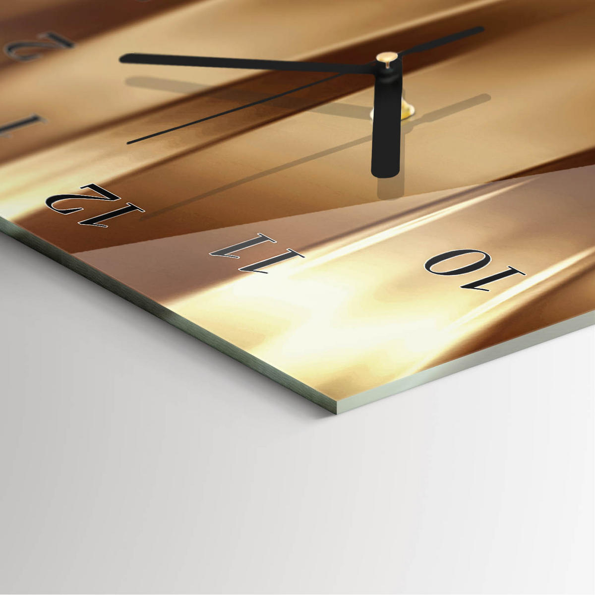 WANDUHR 60x30 cm - Horizont - Goldfarben, Glas (30/60/0.4cm) - TULUP