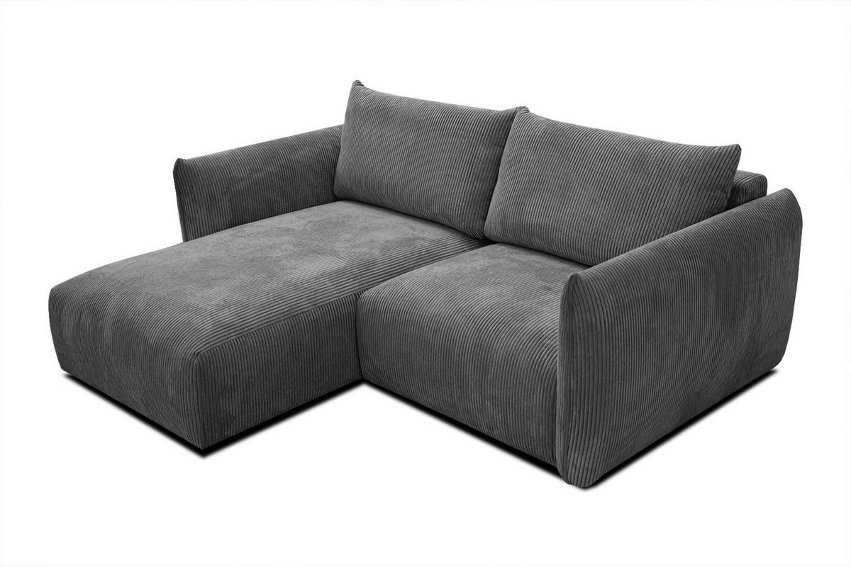 ECKSOFA TAUER 3-Sitzer, dunkelgrau - Dunkelgrau/Schwarz, Holzwerkstoff/Kunststoff (173/206cm) - Courtois Laville