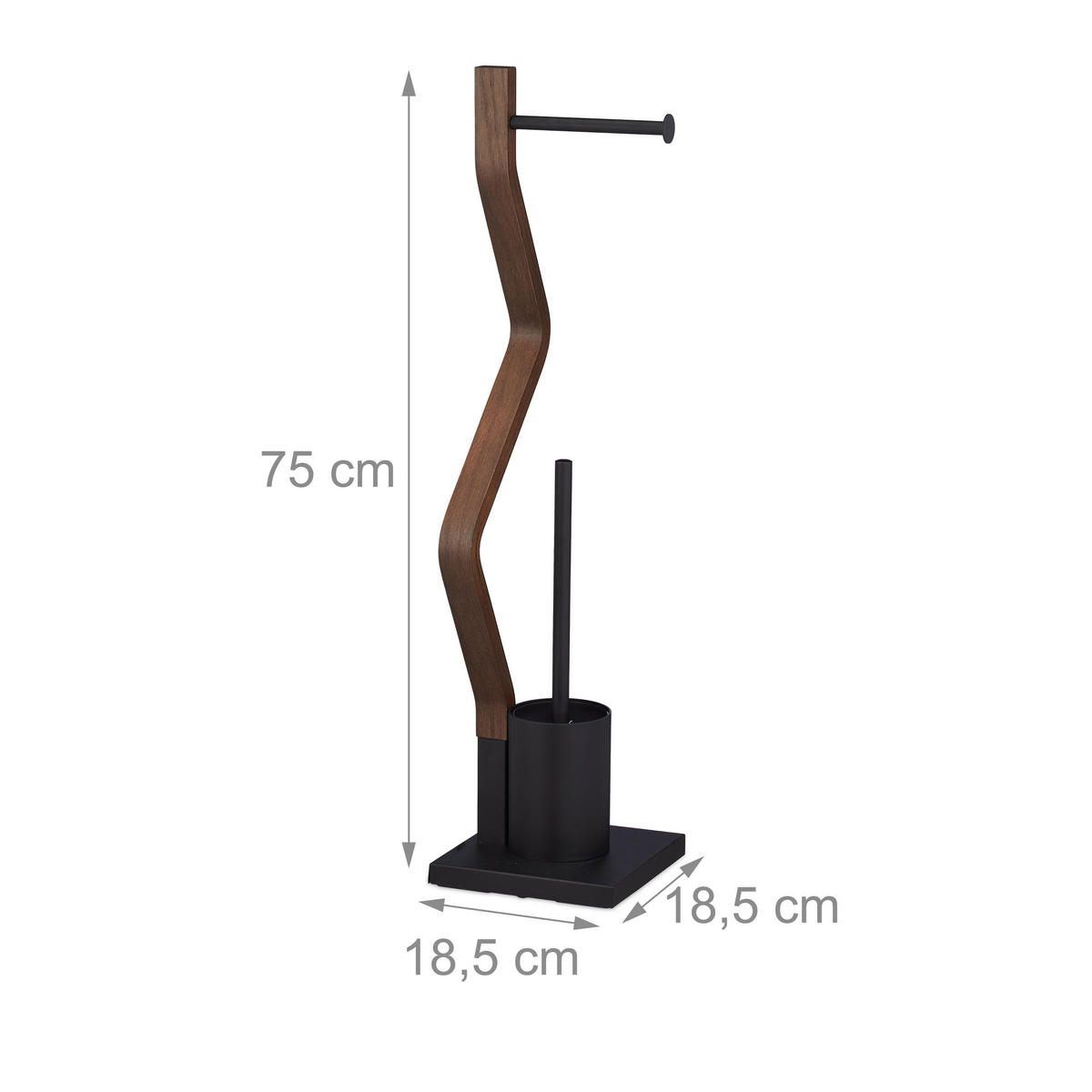 WC Garnitur - Multicolor, Holzwerkstoff/Metall (18.5/75/18.5cm) - Relaxdays