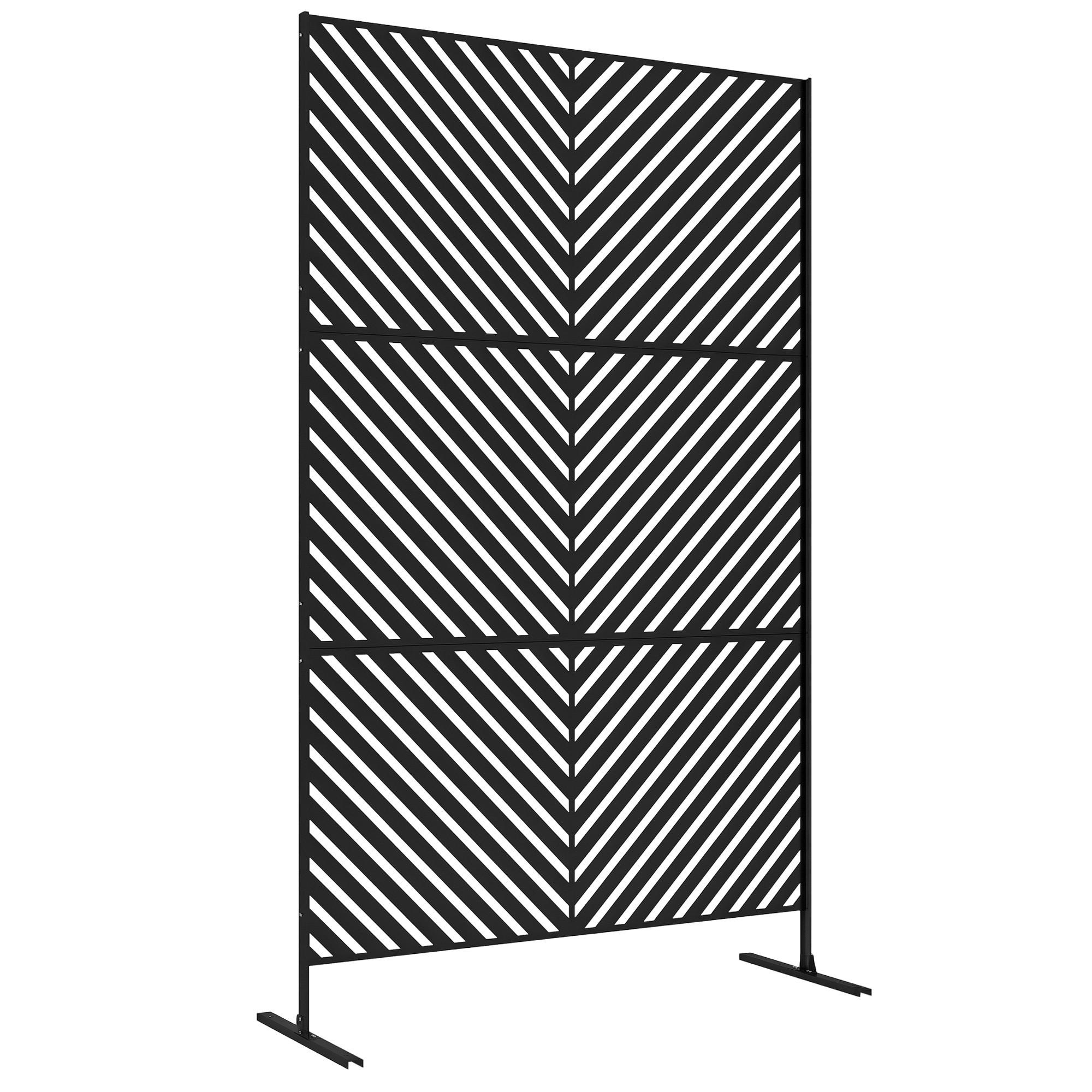 SICHTSCHUTZABTRENNUNG,METALL geometrische Formen 122x45x198cm,schwarz - Schwarz, Metall (122/198cm) - Vallsero