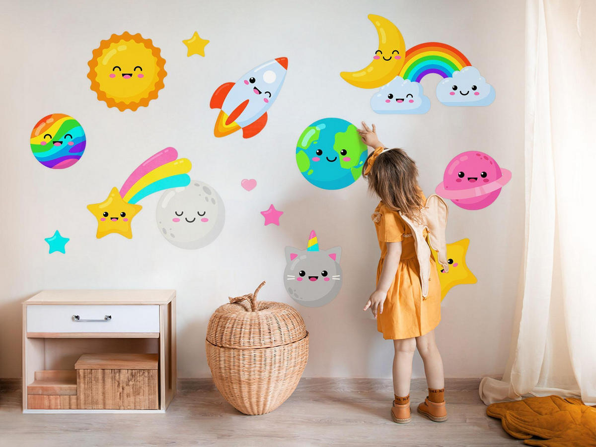 AUFKLEBER 130x218 cm Regenbogen Kosmos - Multicolor, Kunststoff (130/218/0.1cm) - TULUP