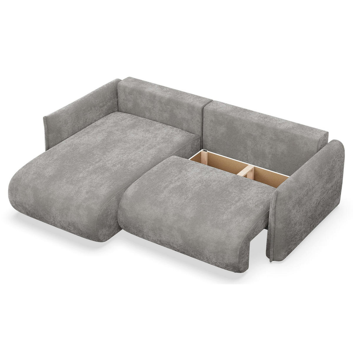 ROHOVÁ SEDAČKA Cushi, levý roh, šedá žinylka - šedá/černá, textil/plast (252/183cm) - Selsey