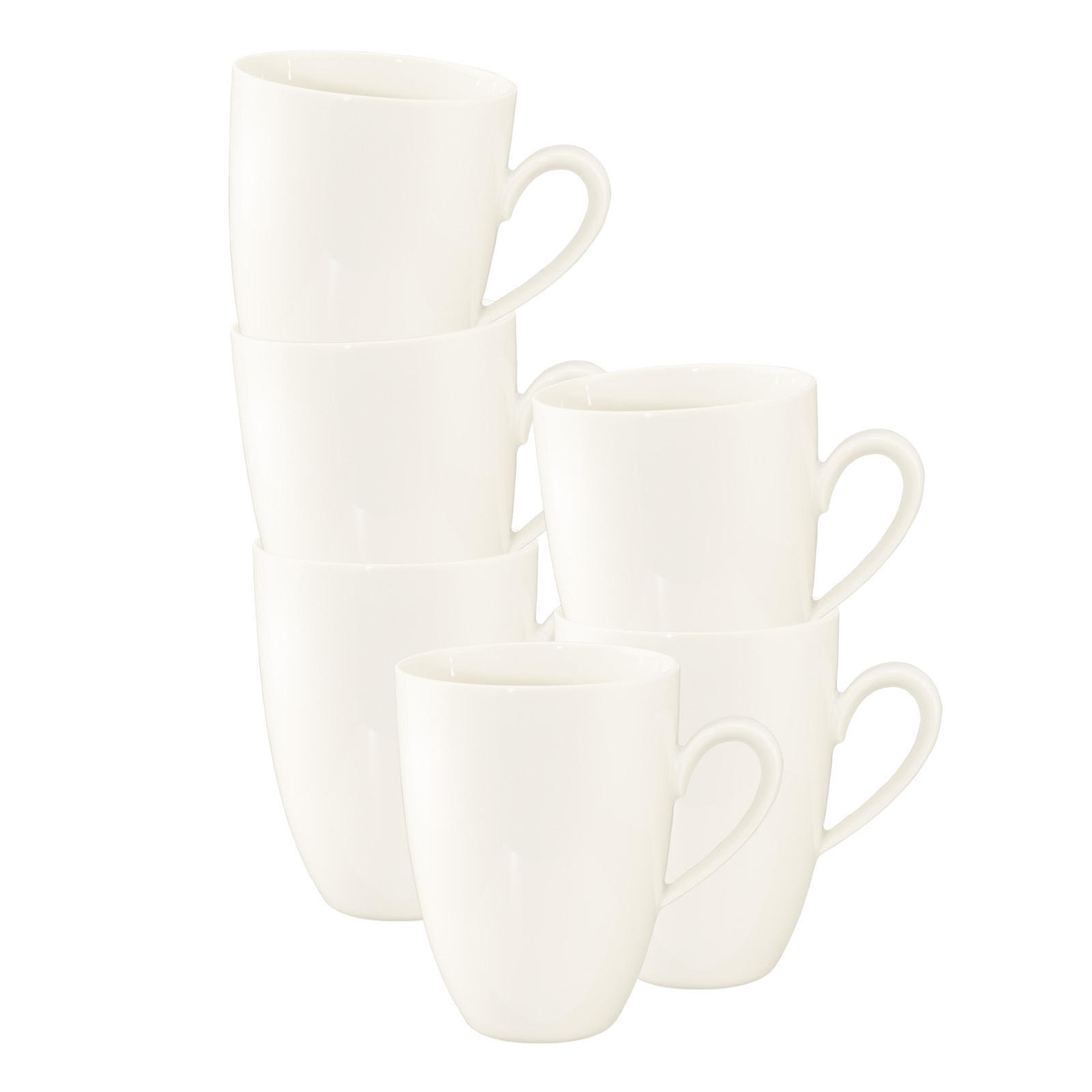 HENKELBECHER Savona Fine Diamond creme 350 ml 6er Set - Creme, Keramik (0.35L) - Seltmann Weiden
