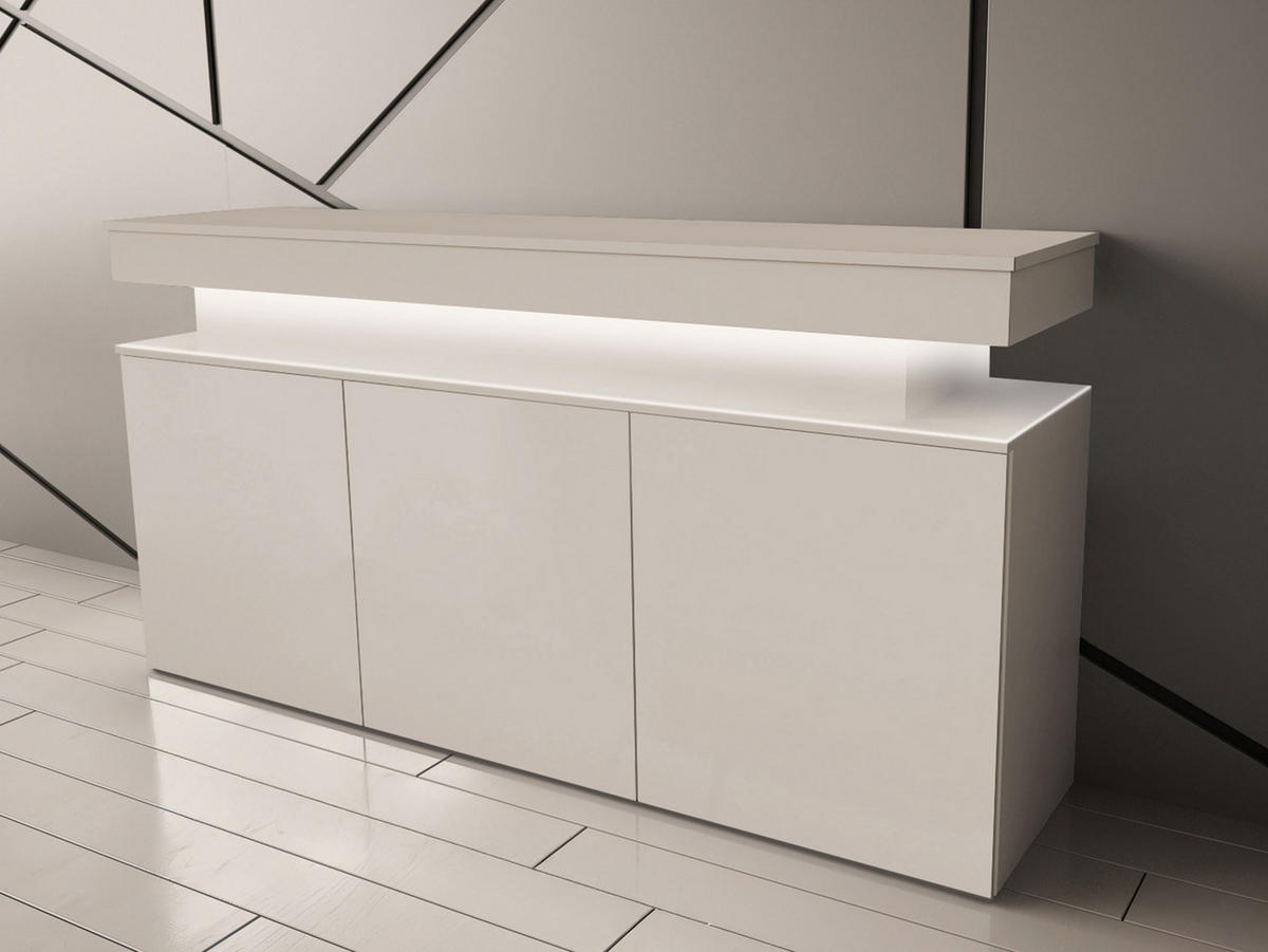 COMODĂ Glossa Bis 3D 160 - nisipiu, material plastic/compozit lemnos (160/83/39cm) - MIRJAN24