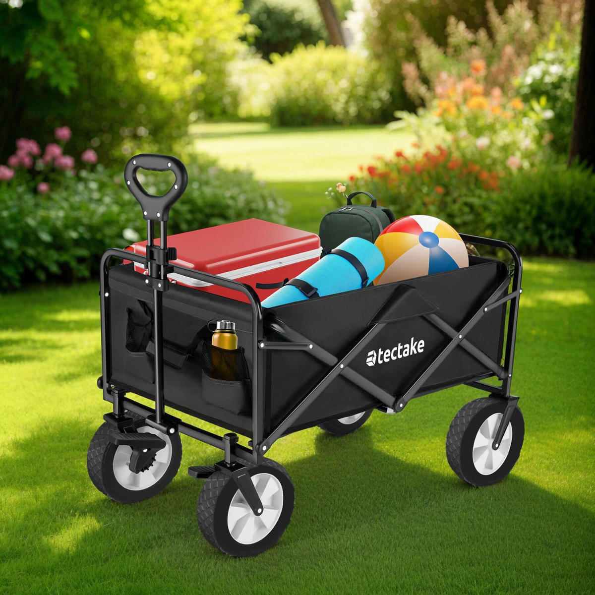 BOLLERWAGEN Leon, inklusive Tragetasche, Belastbarkeit 80 kg, schwarz - Schwarz, Kunststoff (53.5/101/91cm) - tectake
