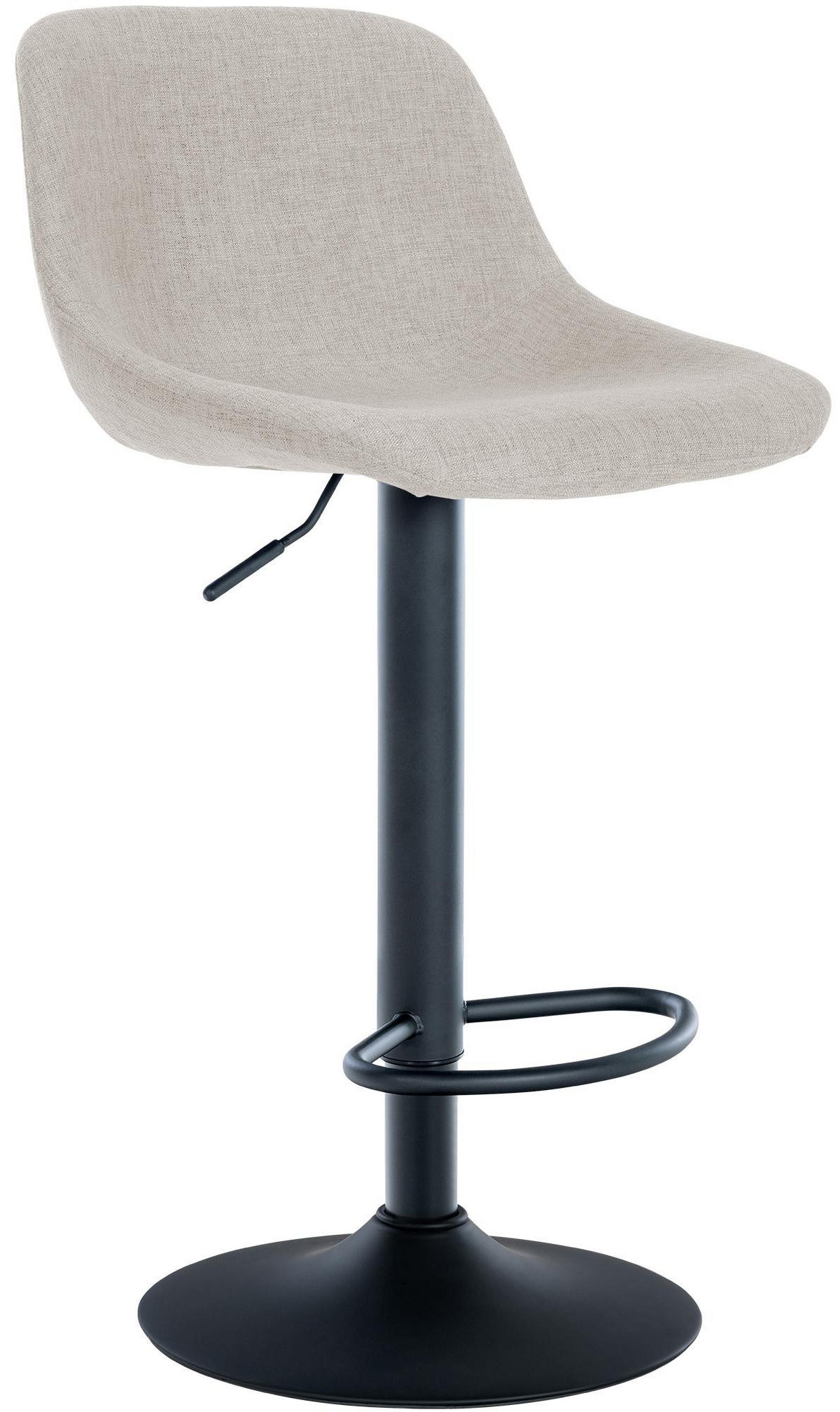 BARHOCKER Stoff creme - Creme/Schwarz, Textil/Metall (43/79/49cm) - CLP