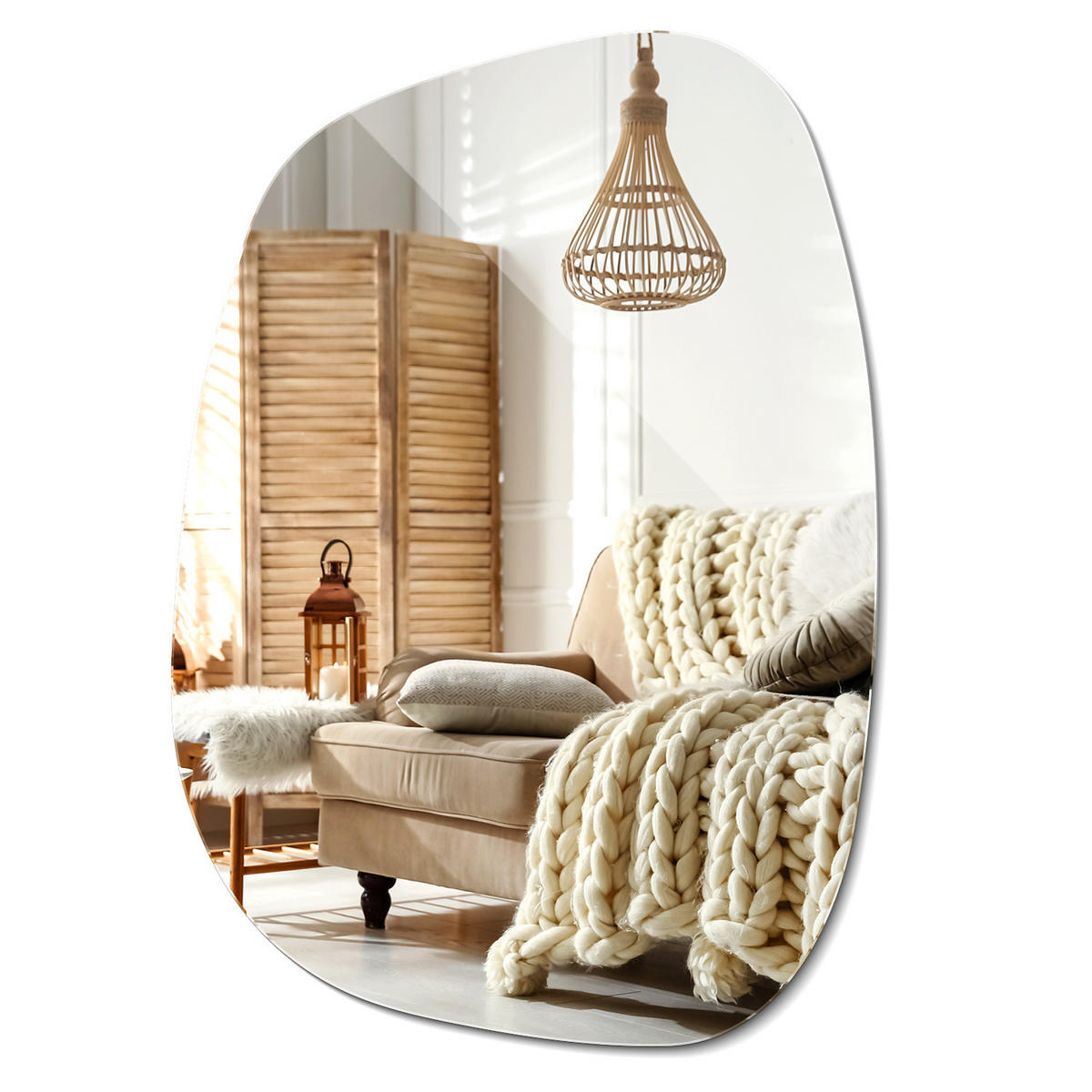 SPIEGEL 78,5x57 cm Asymmetrisch - Transparent, Glas (78.5/57/0.4cm) - Wallfluent