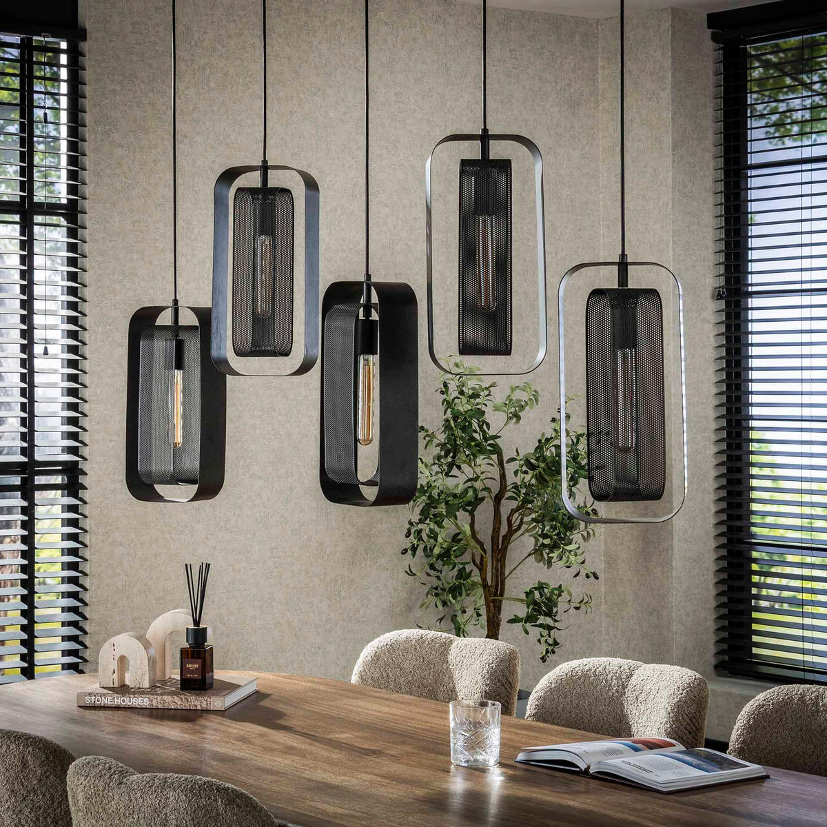 HÄNGELEUCHTE Mesh Schwarz 20/145/ 150 cm - Schwarz, Metall (20/145/150cm) - Hoyz Collection