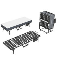 KLAPPBETT mit Matratze 80x190 cm Metall Schwarz - Schwarz, Metall (80/190cm) - Beauniv