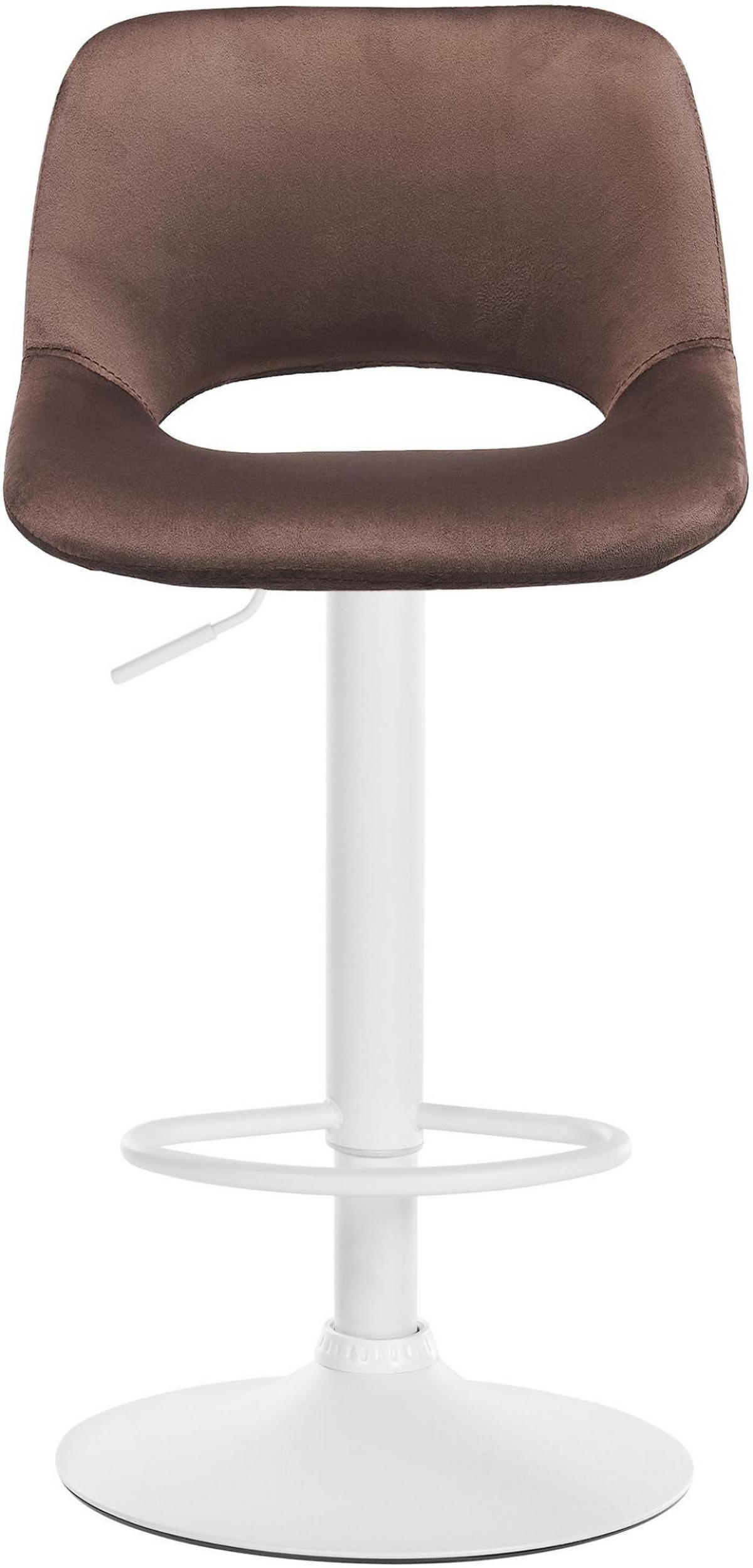 BARHOCKER 2er Set Samt braun - Weiß/Braun, Textil/Metall (42/86/46cm) - CLP