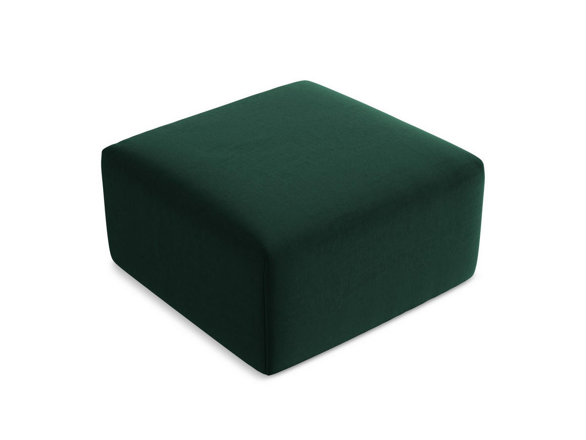 POUF Samt Stoff Grün - Dunkelgrün/Schwarz, Holzwerkstoff/Kunststoff (75/37/75cm) - Makamii