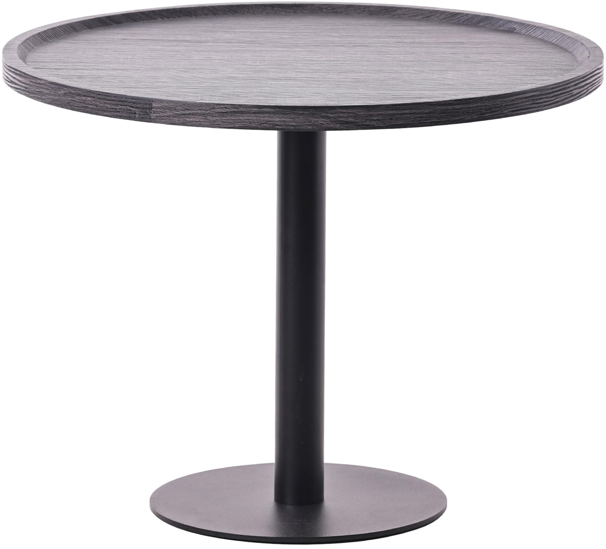 BEISTELLTISCH rund 60 cm Holz Grau - Schwarz/Grau, Holz/Metall (60/60/46cm) - CLP