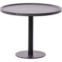 BEISTELLTISCH rund 60 cm Holz Grau - Schwarz/Grau, Holz/Metall (60/60/46cm) - CLP