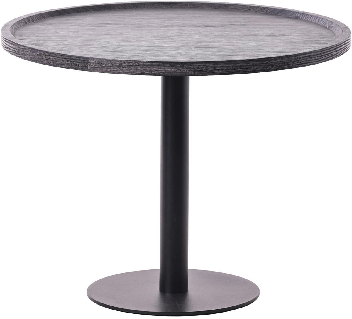 BEISTELLTISCH Kombi Set Holz Grau - Schwarz/Grau, Holz/Metall (40/40/42cm) - CLP