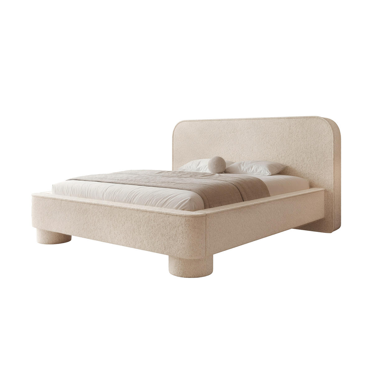 POLSTERBETT SALNUK 200x200 cm, Beige - Beige, Textil (200/200cm) - Fedve