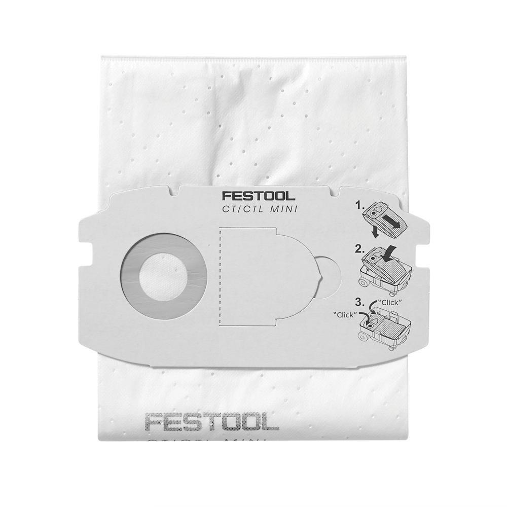 FESTOOL SC-FIS-CT MIDI/5 Filtersack CLEANTEC 5 Stück ( 498411 ) - Multicolor, Kunststoff (30/24/8cm) - Festool