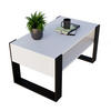 COUCHTISCH KARO 92 - Schwarz/Weiß, Holz (53.6/92/45cm) - Mat-Haus